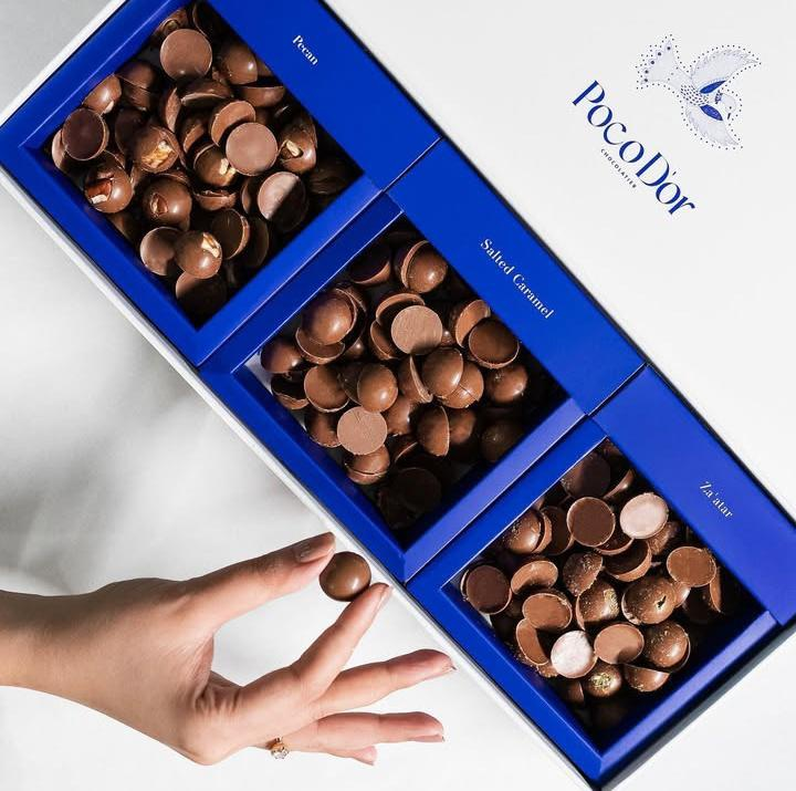 علبة Pocodor mini bites بتشكيلة شوكولاتة فاخرة وتقديم أنيق